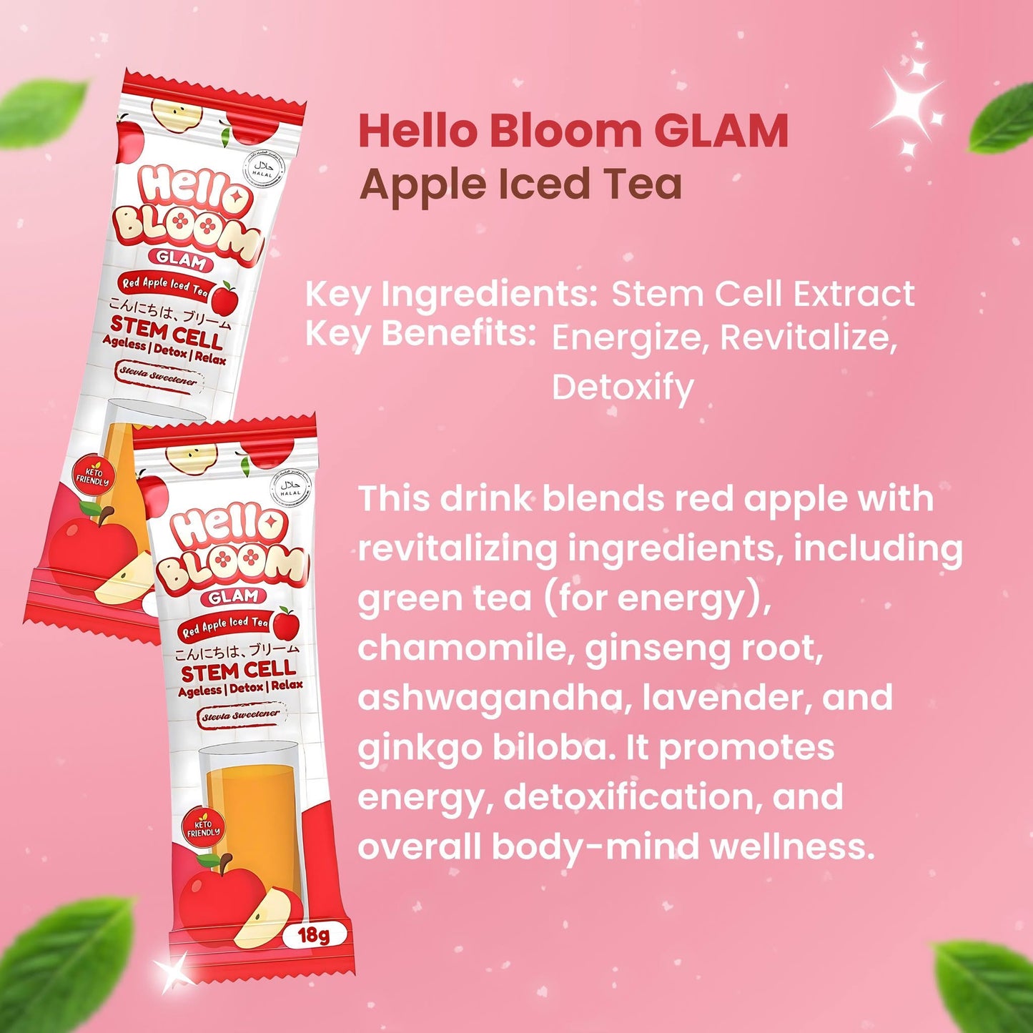 Hello Bloom Glam Red Apple Iced Tea