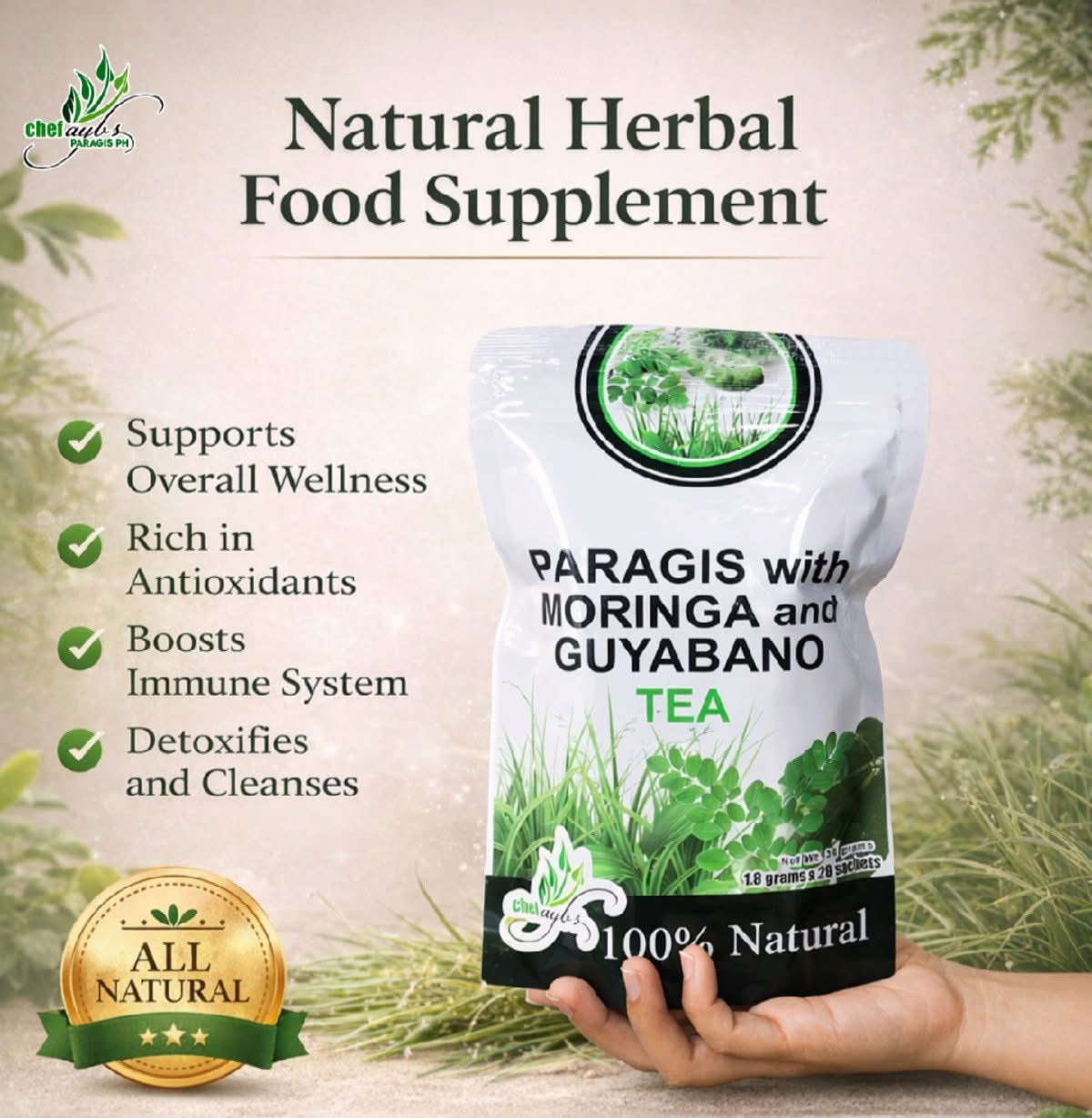 Chef Aul’s Paragis with Moringa & Guyabano Tea (20 Sachets)