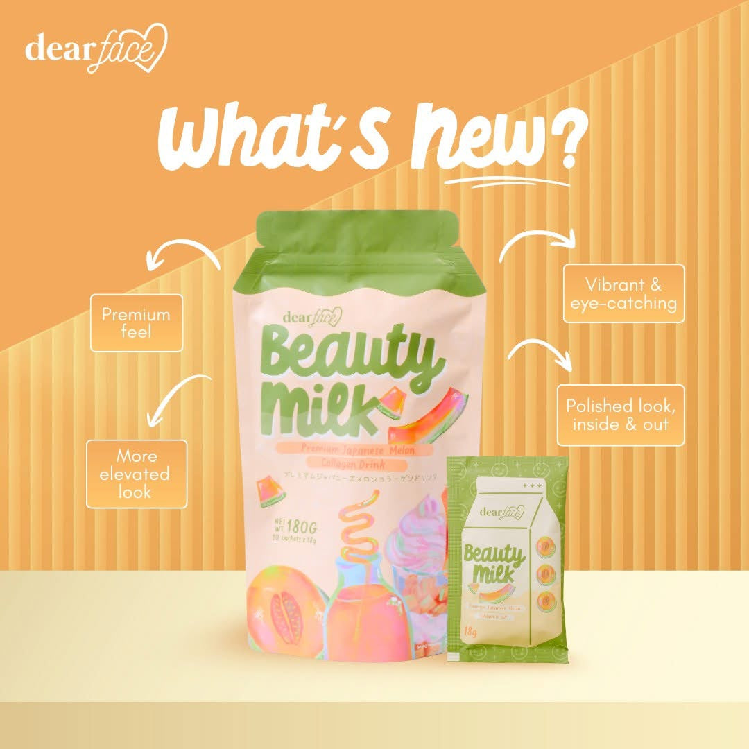 Dear Face Beauty Milk – Premium Japanese Melon Collagen Drink [10 Sachets]
