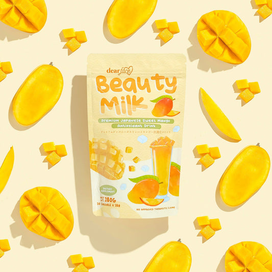 Dear Face Beauty Milk – Premium Japanese Sweet Mango Antioxidant Drink [10 Sachets]